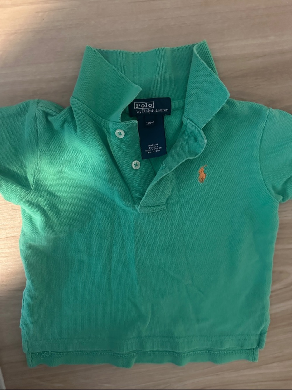 Polo by Ralph Lauren Toddler Green Polo with Orange Pony